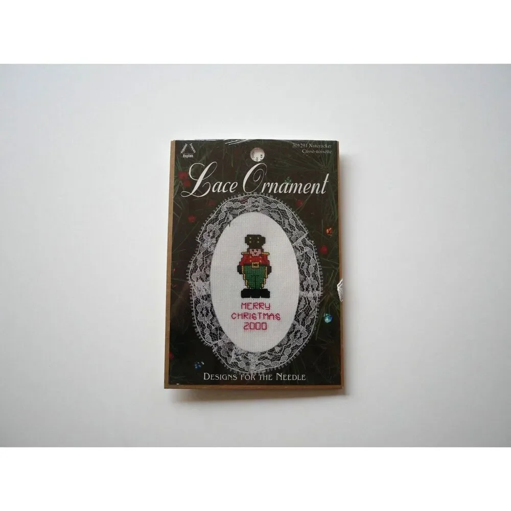 Vintage Nutcracker Lace Ornament Counted Cross Stitch Kit Christmas 2000